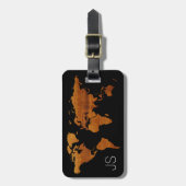 トラベラーパーソナライズされたウッドワールドマップ ラゲッジタグ (正面縦)