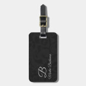トラベラーブラックダマスクモノグラムのに ラゲッジタグ (正面縦)