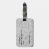 トラベラーブラックダマスクモノグラムのに ラゲッジタグ (裏面縦)