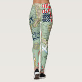 トラベラーラバーデザインワールドマップ統一された州 レギンス (裏面)