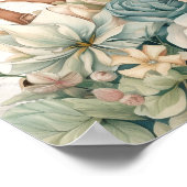 トラベリング ミス トゥ ミセス ヴィンテージ フラワーブライダルシャワー ポスター (角)