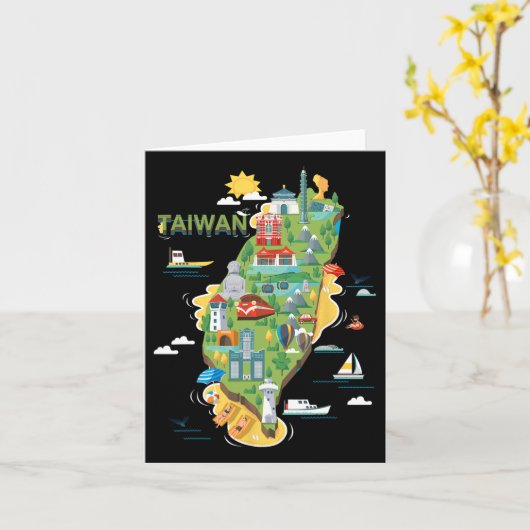 トラベルのまわりにアジア台湾台北ファミリーバケーションS カード (黄色い花)