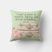 トラベルは致命的マークTwain引用文 クッション (裏面)