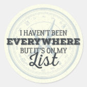 トラベルより多くのコンパススタンプやる気を起こさせる引用文 ラウンドシール (正面)