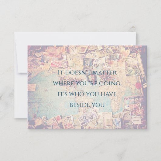 トラベルをテーマにしたマップ日付の保存 招待状 (正面)