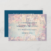 トラベルをテーマにしたマップ日付の保存 招待状 (正面/裏面)