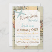 トラベルをテーマにした誕生日招待状 招待状 (正面)