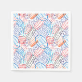 トラベルアイコン スタンダードカクテルナプキン (正面)