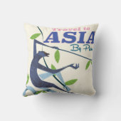 トラベルアジアモンキーヴィンテージ旅行プリント クッション (裏面)