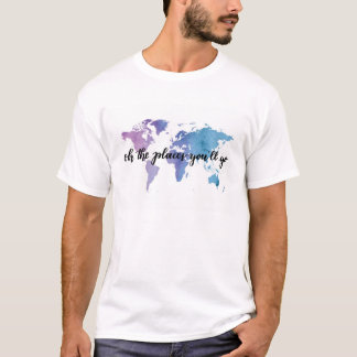 トラベルアドベンチャーエクスプローラーハイクワールドマップTシャツ Tシャツ