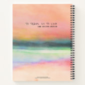 トラベルアドベンチャーカップルのピンクの水の色カスタム ノートブック (裏面)