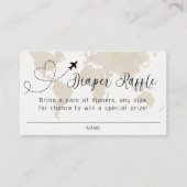 トラベルアドベンチャーベビーシャワーおむつラッフルカード エンクロージャーカード (正面)