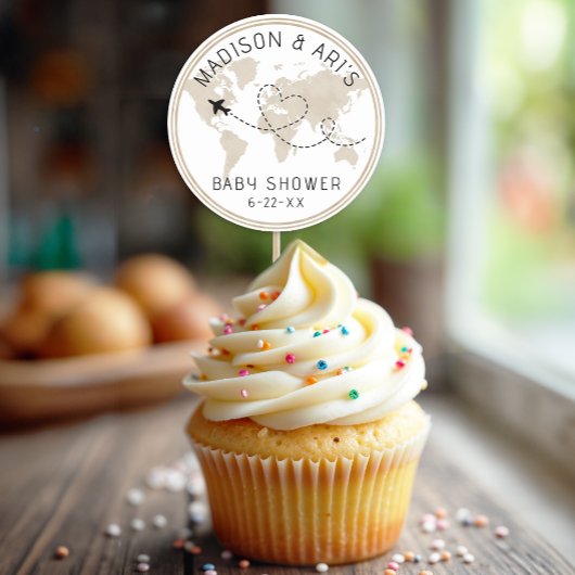 トラベルアドベンチャーベビーシャワーステッカー ラウンドシール