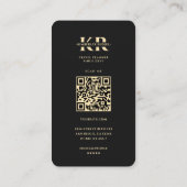 トラベルアドベンチャーワールドマップブラック金ゴールドモノグラム 名刺 (裏面)