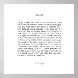 トラベルアドベンチャー引用文by A. W. Doys ポスター