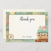 トラベルアドベンチャー待ちシャワーサンキューカード 招待状 (正面/裏面)