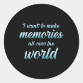 トラベルアドベンチャー旅行引用文引用文ギフトアイディア ラウンドシール (正面)