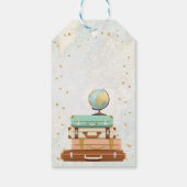 トラベルアドベンチャー金ゴールド紙吹雪ベビーシャワー ギフトタグ (裏面)