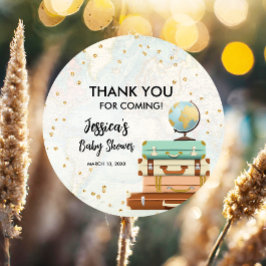 トラベルアドベンチャー金ゴールド紙吹雪ベビーシャワー フェイバータグ