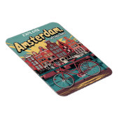 トラベルアムステルダムの自転車ヴィンテージギフト マグネット (右側)