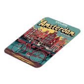 トラベルアムステルダムの自転車ヴィンテージギフト マグネット (左側)