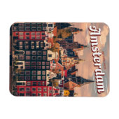 トラベルアムステルダムカラフルはヴィンテージギフトを収容 マグネット (横)