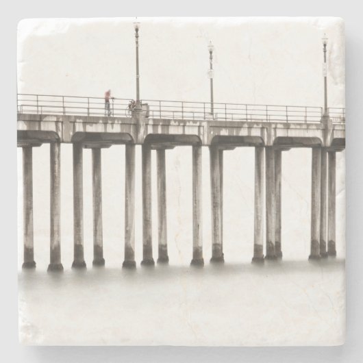 トラベルアロンハンティントンビーチピア ストーンコースター (正面)