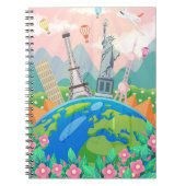 トラベルアートトラベルのまわりにワールド ノートブック (正面)