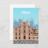 トラベルアートトラベルミラノイタリア エンクロージャーカード (正面/裏面)