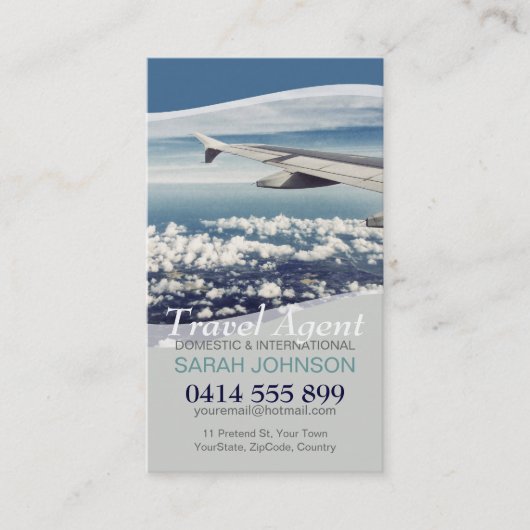 トラベルウィンドウの座席クラウドビジネスカード 名刺 (正面)