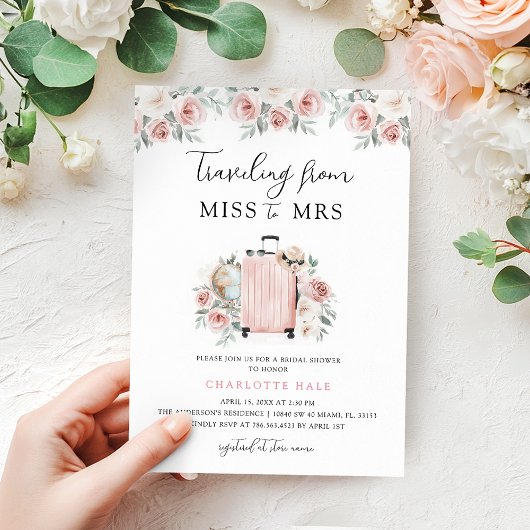 トラベルウォーターのカラーブライダルシャワー 招待状