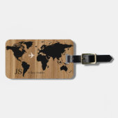 トラベルウッドワールドマップカスタム ラゲッジタグ (正面横)