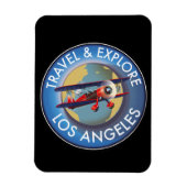 トラベルエクスプローラロサンゼルスのロゴ マグネット (縦)