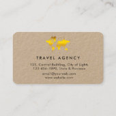 トラベルエージェントワールドマップバケーション金ゴールドグリッターブシン 名刺 (裏面)