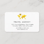 トラベルエージェントワールドマップバケーション金ゴールドグリッター 名刺 (裏面)