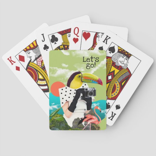トラベルカッコいいコラージュポップ・アートのアート トランプ (裏面)