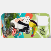 トラベルカッコいいコラージュポップ・アートのアート Case-Mate iPhoneケース (裏面 (横))