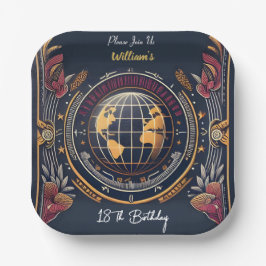 トラベルキャビンビーチ宛先18th誕生日 ペーパープレート