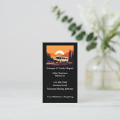 トラベルキャンパーとトレーラー修理の名刺 名刺 (スタンド正面)