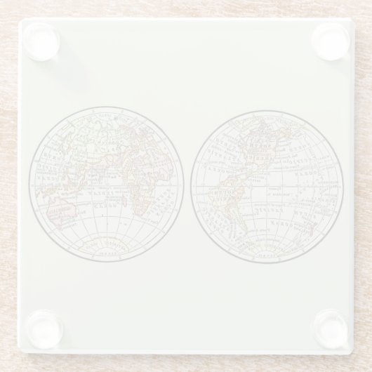 トラベルグローブマップアース1916ワールドアトラス ガラスコースター (裏面)