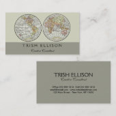 トラベルグローブマップアース1916ワールドアトラス 名刺 (正面/裏面)