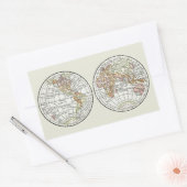 トラベルグローブマップアース1916ワールドアトラス 長方形シール (封筒)