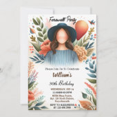 トラベルサプライズグローブ 別れの 30歳の誕生日 招待状 (正面)