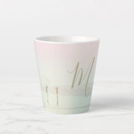 トラベルサマーサーファービーチピンクミストモノグラム カフェラテマグ