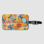 トラベルザワールド抽象芸術インペリアル名前をカスタムする ラゲッジタグ (正面横)