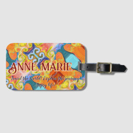 トラベルザワールド抽象芸術インペリアル名前をカスタムする ラゲッジタグ