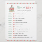 トラベルシャワーテーマベビーブライダル彼または彼女のゲーム (正面/裏面)