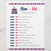 トラベルシャワーテーマベビーブライダル彼または彼女のゲーム (正面/裏面)