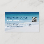 トラベルシー海ビーチブルーモダン 名刺 (裏面)