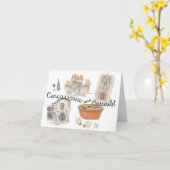 トラベルスケッチノートカード：カルカソンヌのカソレ カード (黄色い花)